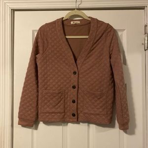 MADEWELL (Re)sourced Crop Quilted Cardigan Sweatshirt